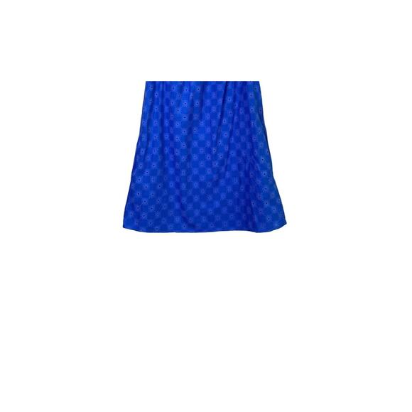 ZARA Off Shoulder Textured Eyelet Mini Sun Dress Balloon Sleeve Pockets M Blue - Picture 10 of 14